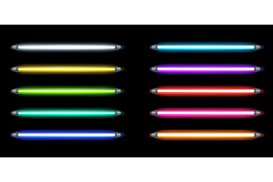 Neon led light. 3D realistic glowing, an Object Illustration by Frogella