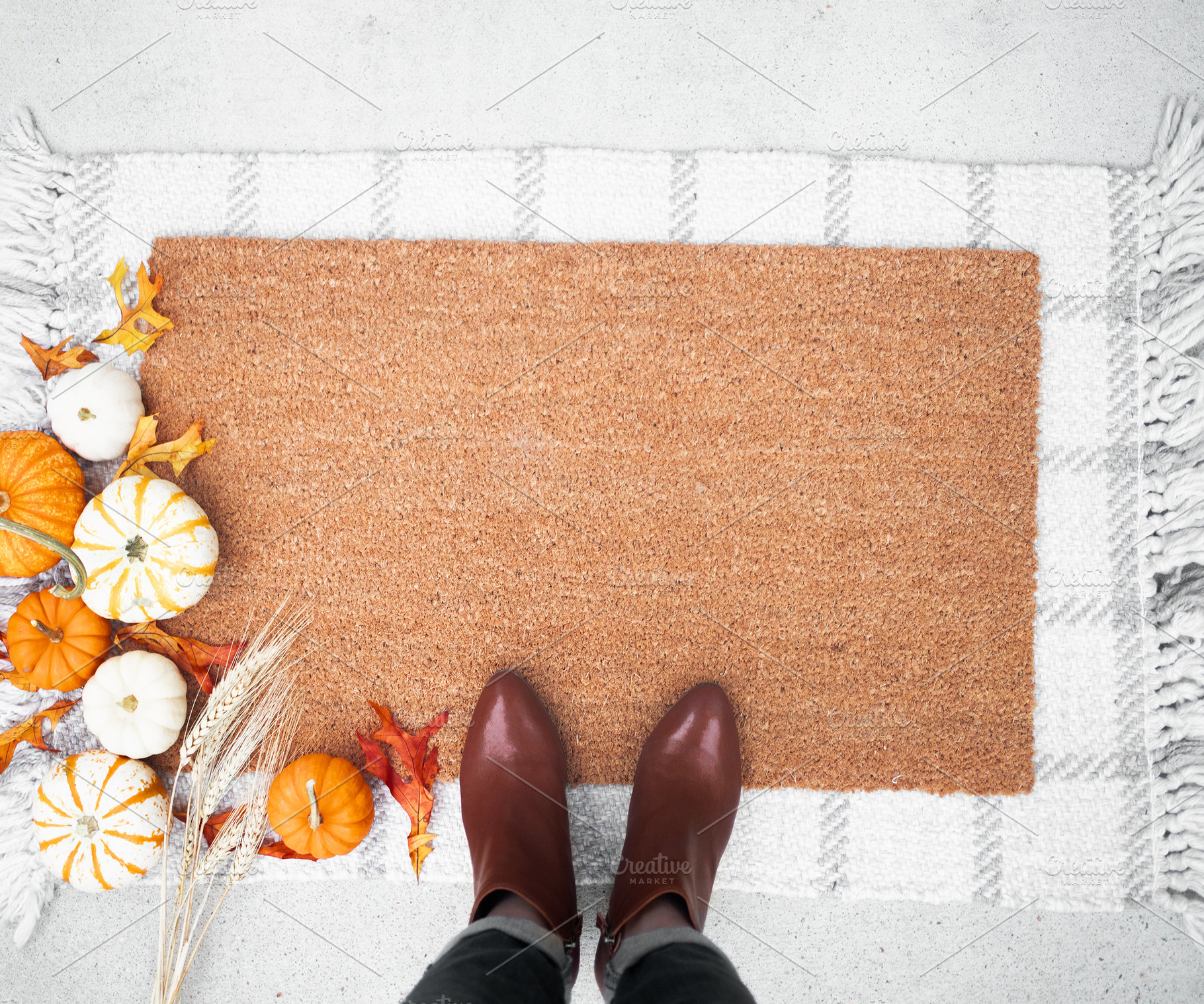 Fall Doormat Mockup, a Holiday Photo by Rebecca Lane Graphics