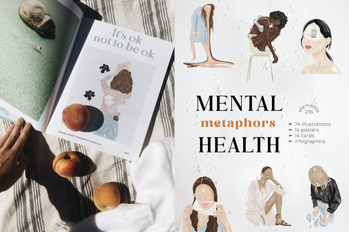 Mental health metaphors, a Healthcare Illustration by divanovskaya_nv (Photo 1 of 27)