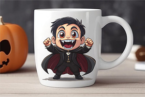 Cute Cartoon Dracula. TShirt Sticker