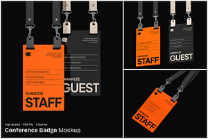 Conference Badge Mockup, an Advertising Mockup by Unerispace