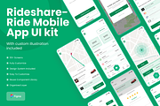 Rideshare Ride Mobile App UI kit, an UI Kit Template by skshihabulislam (Thumbnail 1 of 3)