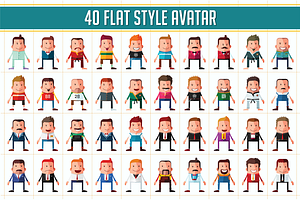 40 Flat Style Men Avatar