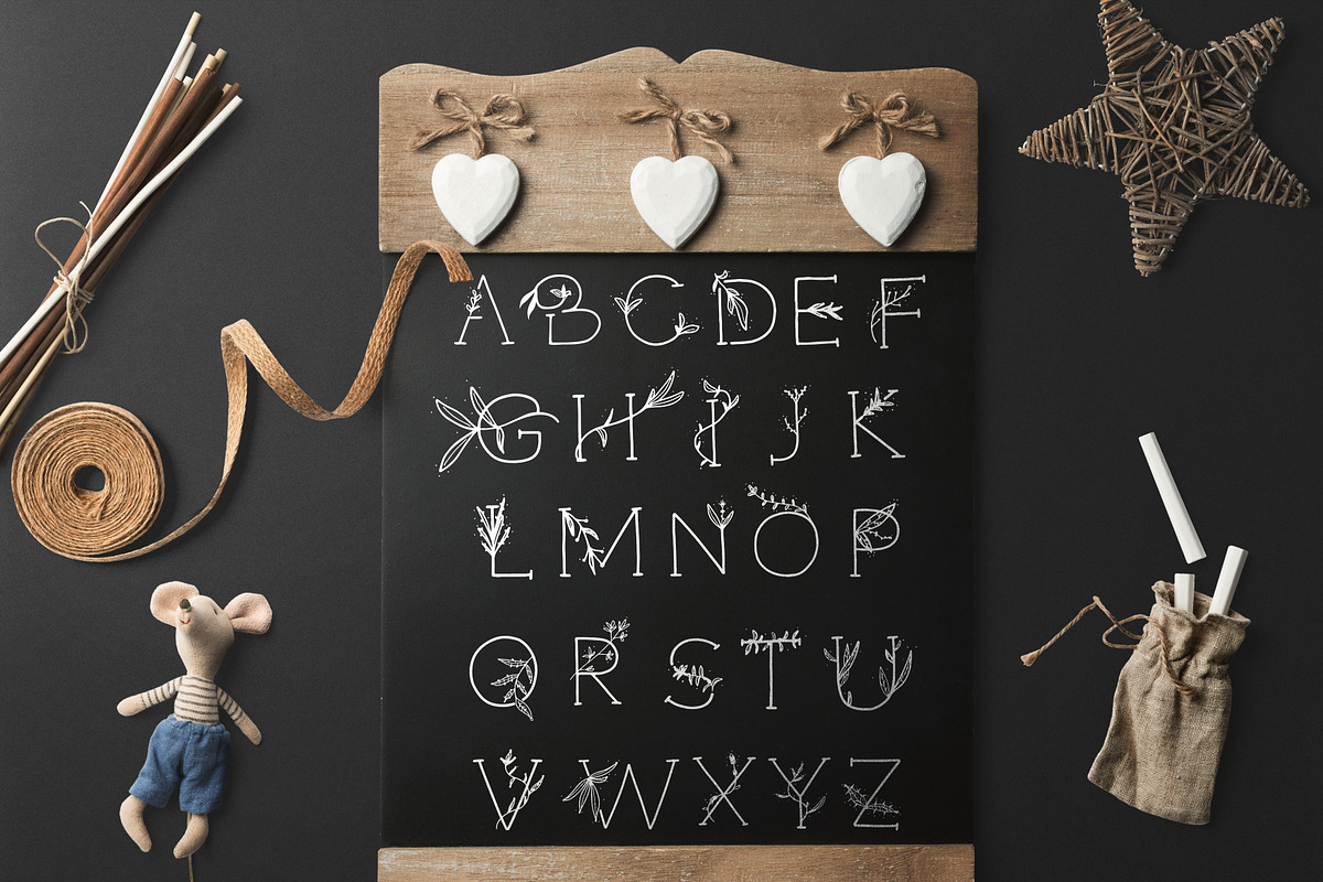 UNIQUE FLORAL LETTER AND LOGO KIT, a Branding & Logo Template by IsikChic (Photo 2 of 9)