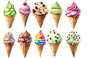 Ice Cream Cone Clipart, an Illustration by Designworld (Thumbnail 2 of 5)