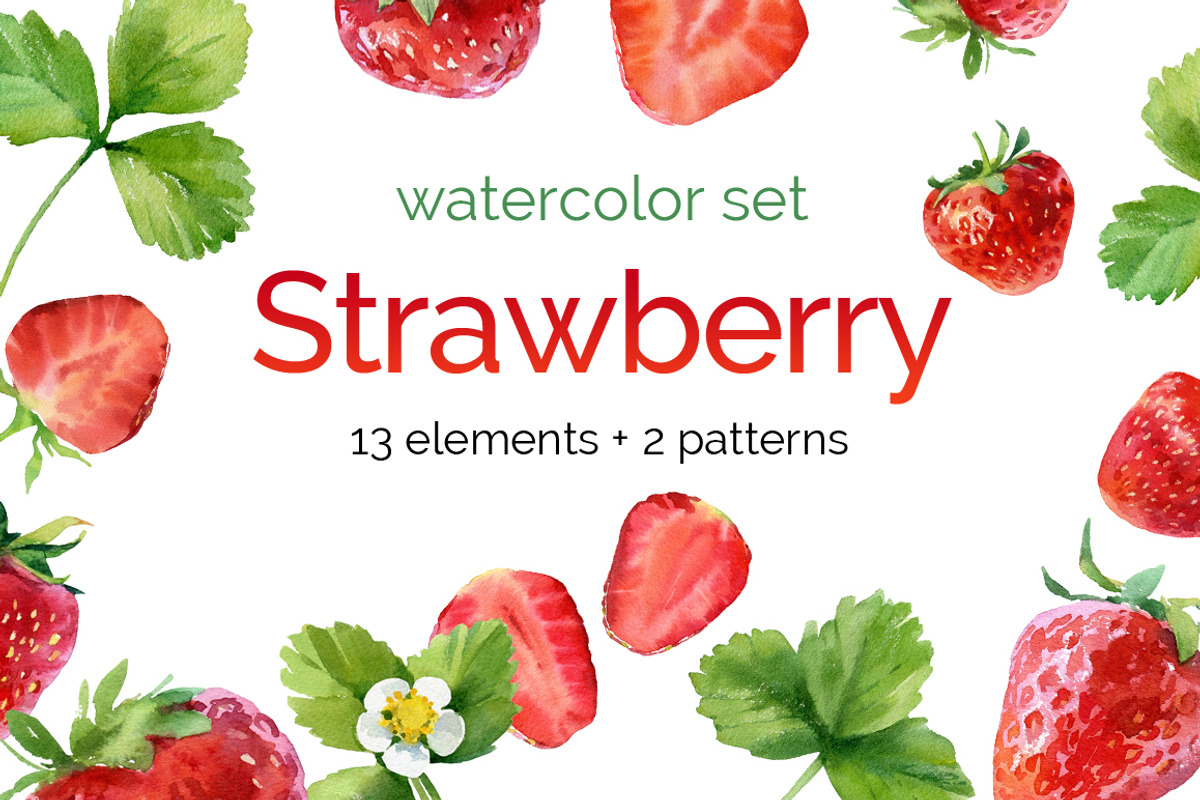 Watercolor Strawberry, a Food Illustration by ognivo (Photo 1 of 3)