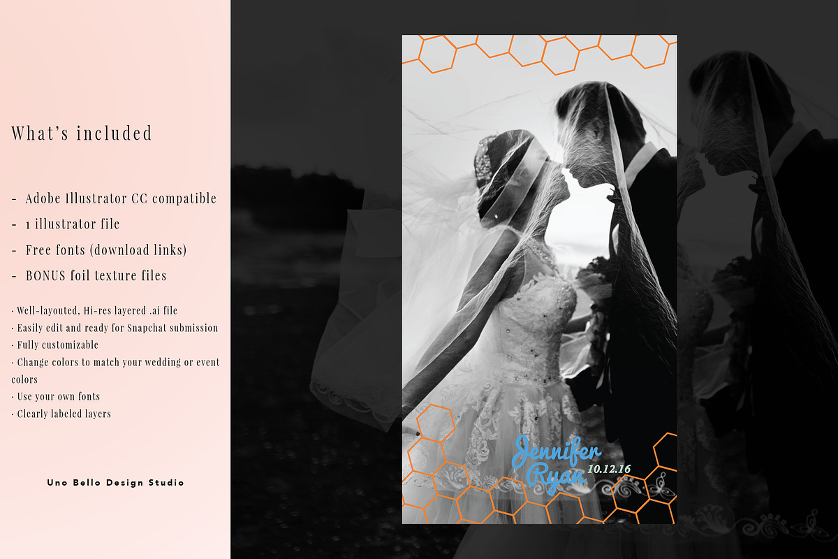 Nu-Mod Wedding Geofilter, a Social Media Template by Uno Bello Design Studio (Photo 3 of 3)
