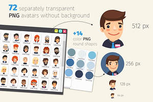 Flat Businessmen Round Avatars