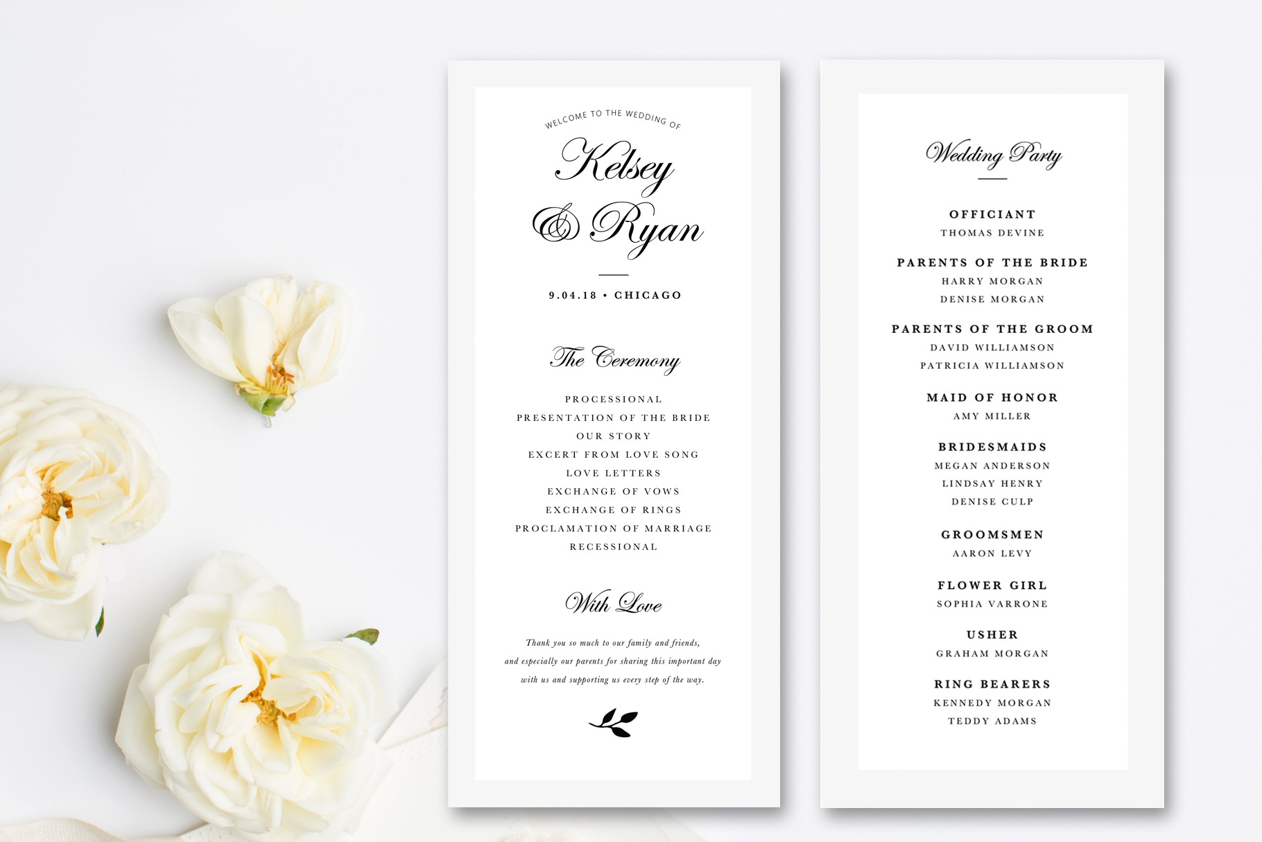 Editable Wedding Program Template, a Stationery Template by Marham ...