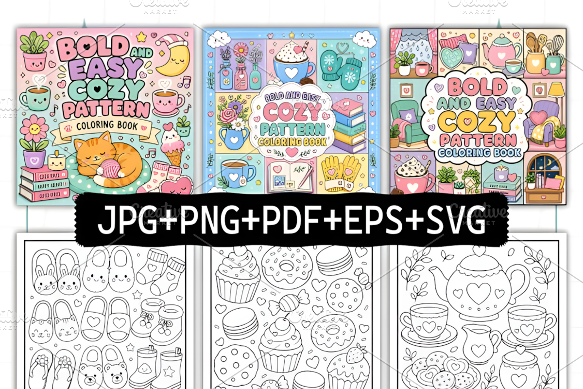 Bold Easy Pattern Coloring Book, a Pattern Graphic by Ink Gallery (Photo 2 of 3)