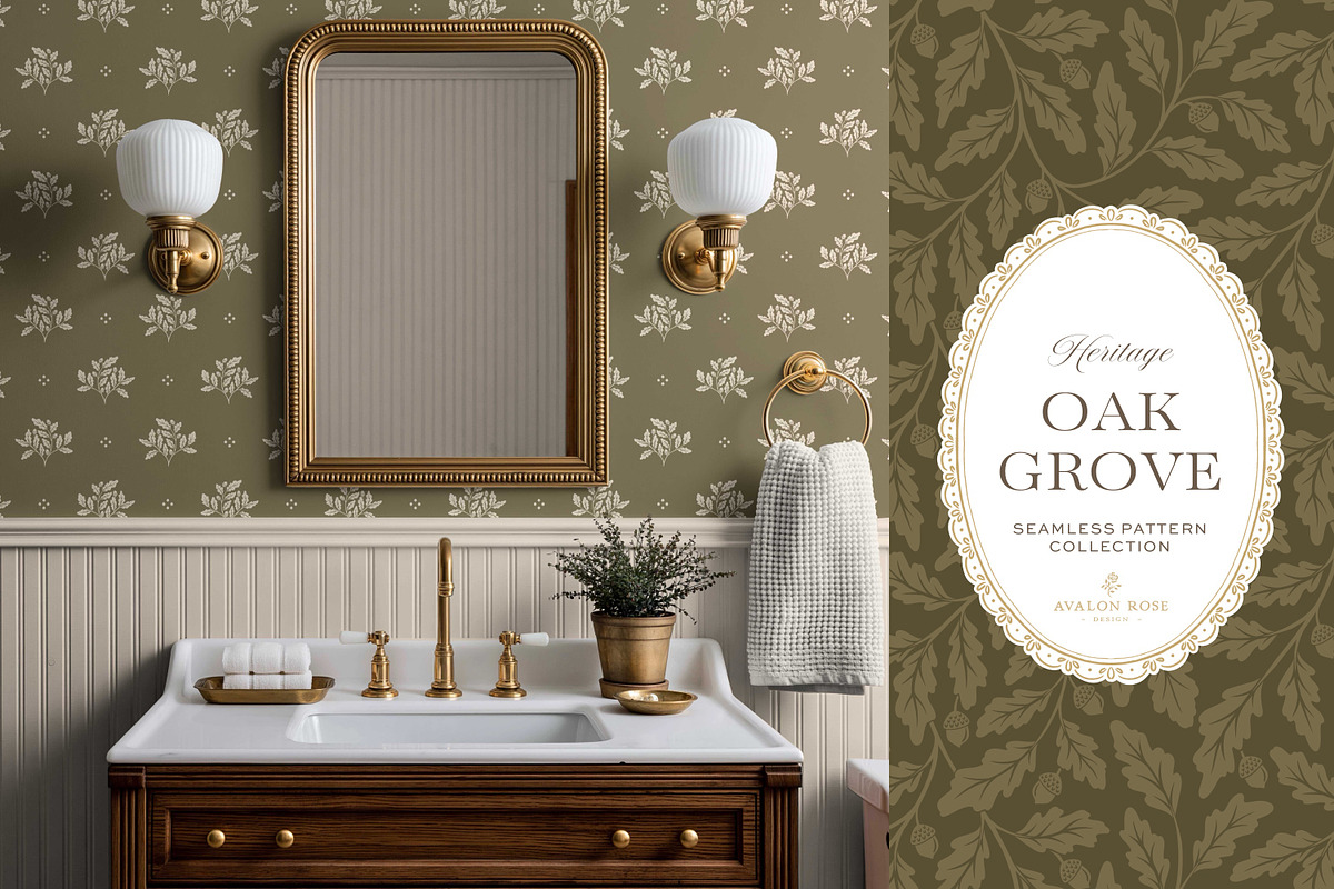 Oak & Acorn Autumn Patterns - Olive, a Pattern Graphic by Eclectic Anthology (Photo 9 of 13)