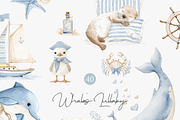 Whale Clipart Set, a Decorative Illustration by Pati Paints (Thumbnail 1 of 10)