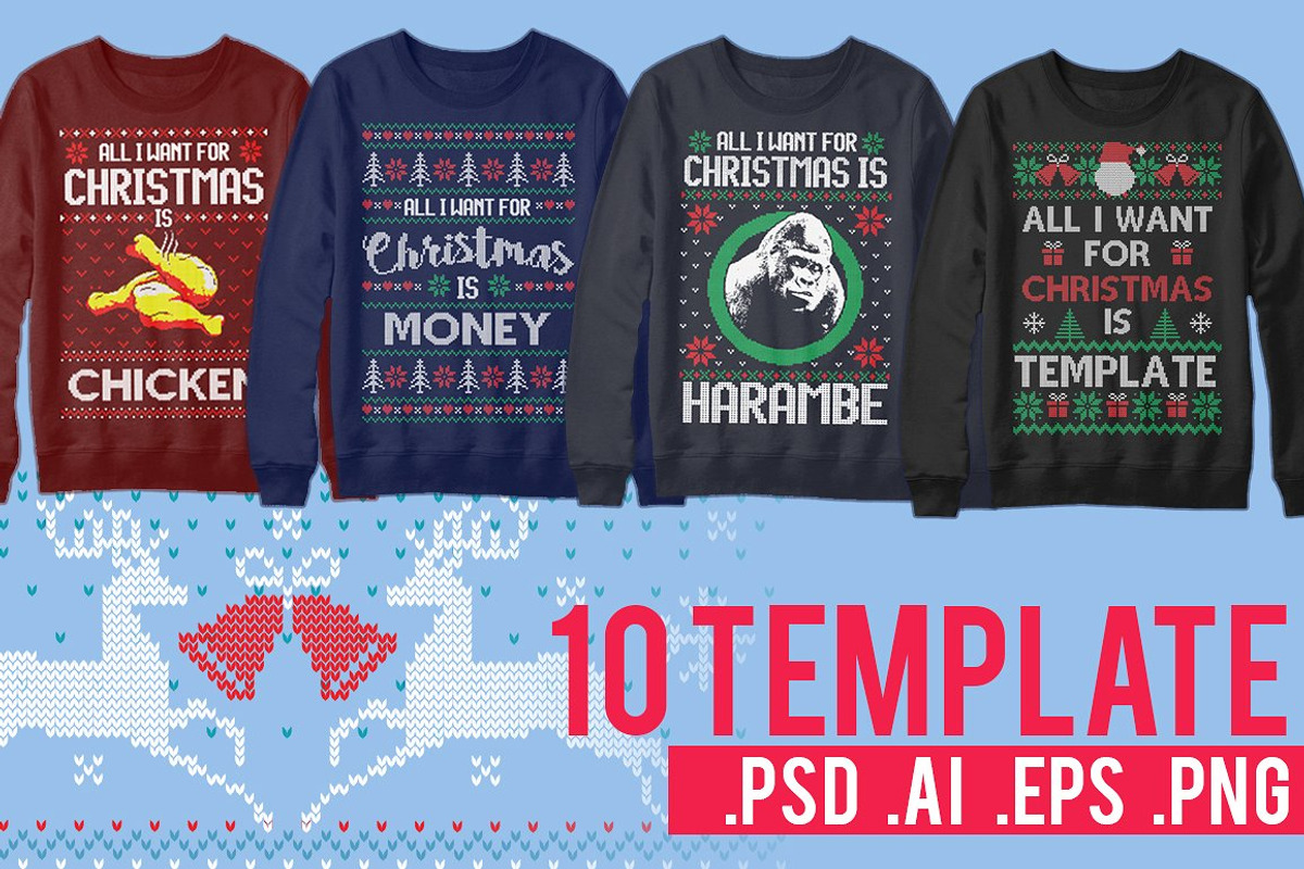 Ugly Sweater Christmas Bundle 70%OFF, an Action Add-On by beetlepixels (Photo 3 of 11)