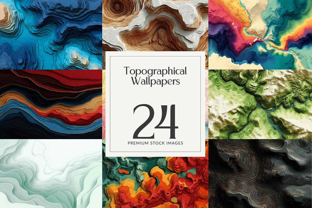24 Abstract Topographical Wallpapers, a Wallpaper Graphic by HipFonts (Photo 1 of 9)