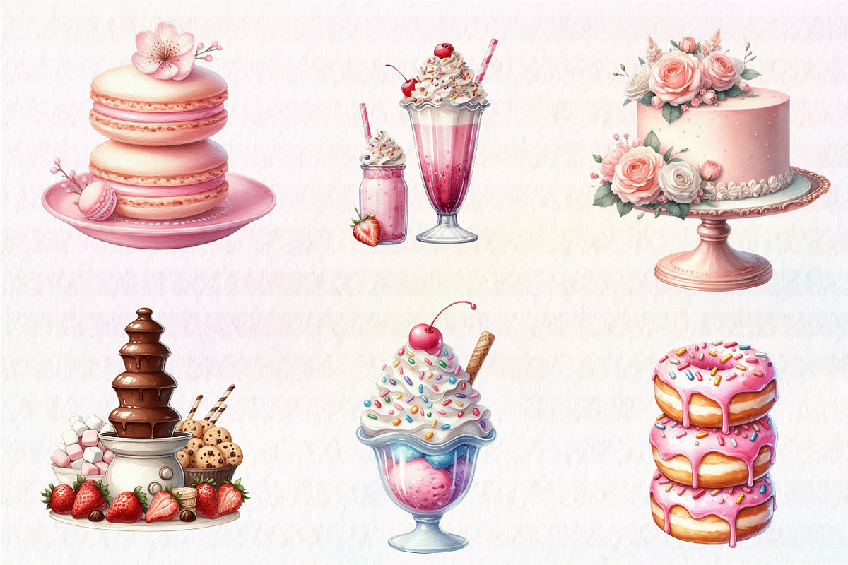 Watercolor Sweets Clipart, an Illustration by CreationArt (Photo 2 of 5)