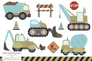Vintage Boy Construction Trucks, an Illustration by Amanda Ilkov (Thumbnail 1 of 2)