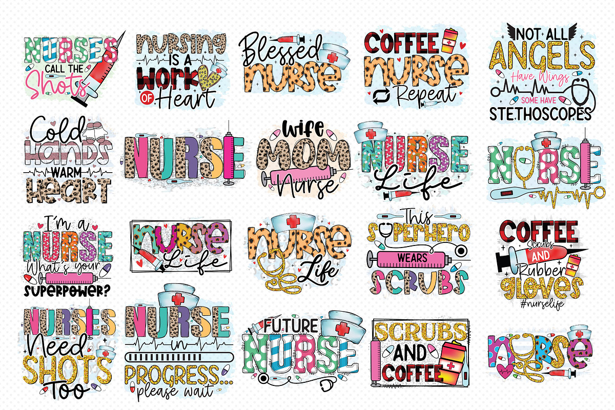 Nurse Sublimation Design Bundle, a Graphic by CraftlabSVG (Photo 2 of 17)