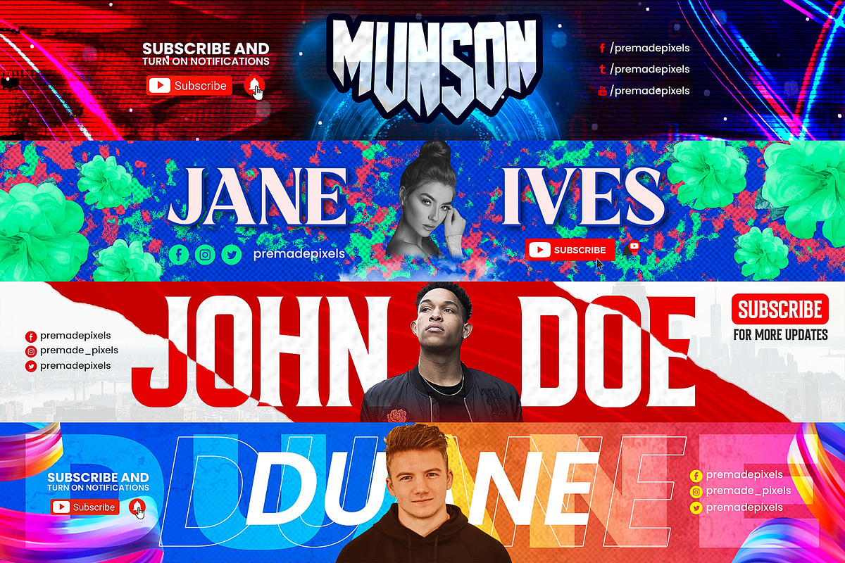 Youtube Channel Banners Set 13, a Social Media Template by PremadePixels.com (Photo 2 of 2)