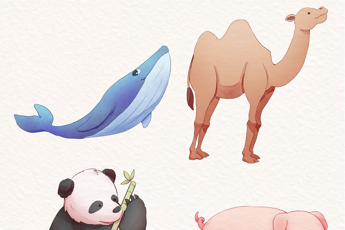 Watercolor Cute Animals Illustration, an Animal Illustration by ArtbyHien (Photo 5 of 13)