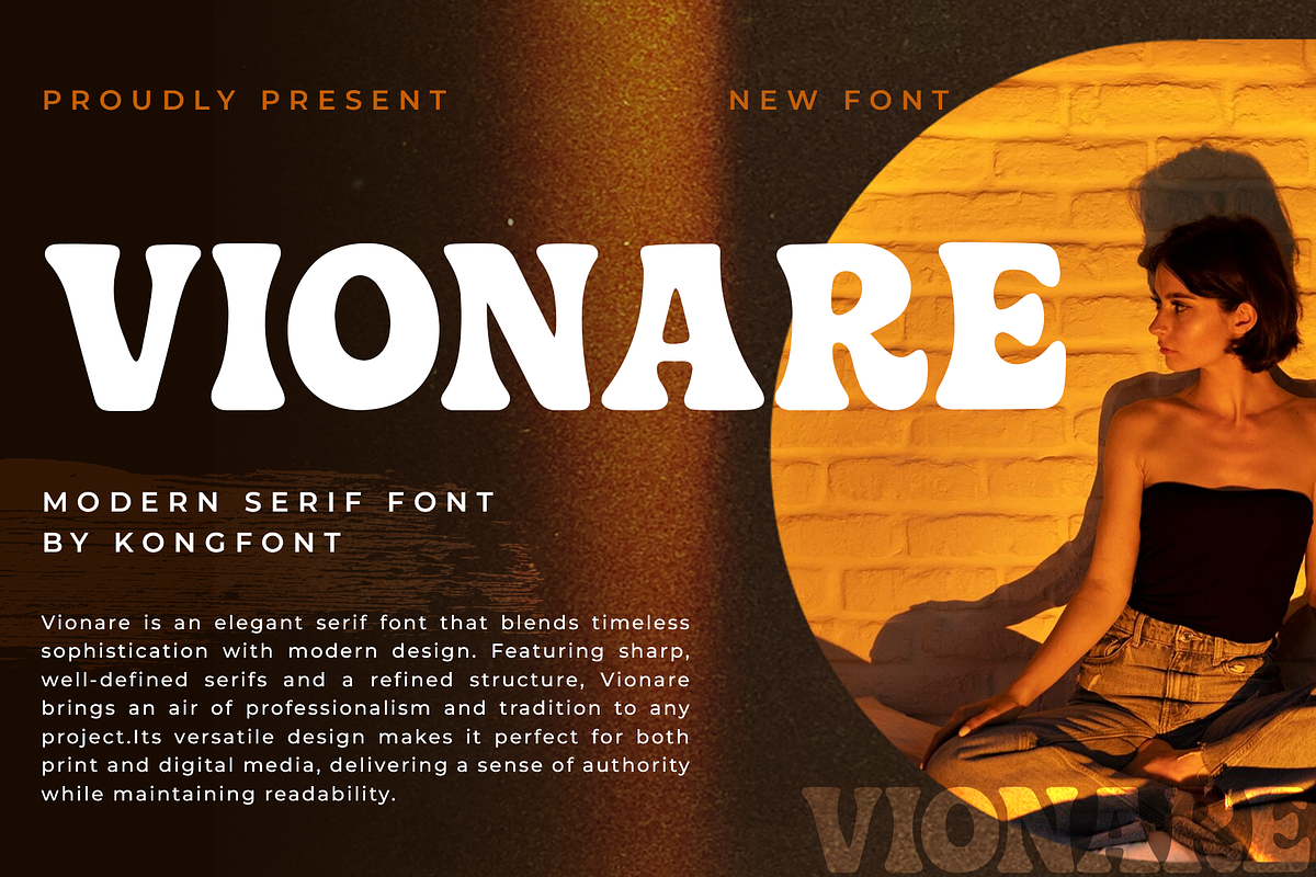Vionare - Modern Serif Font, a Serif Font by overlaytemplates (Photo 1 of 5)