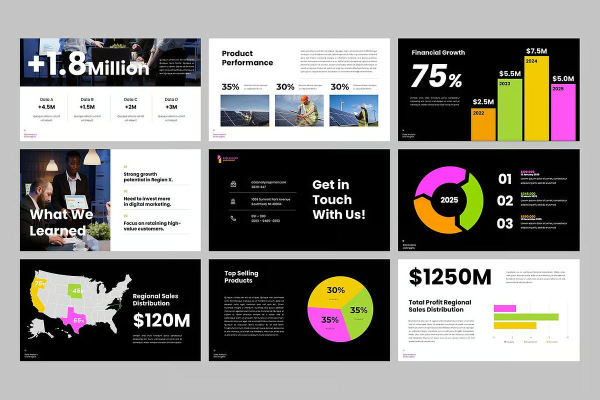 Number Data Keynote Templates, a Presentation Template by Fit-tee (Photo 4 of 4)