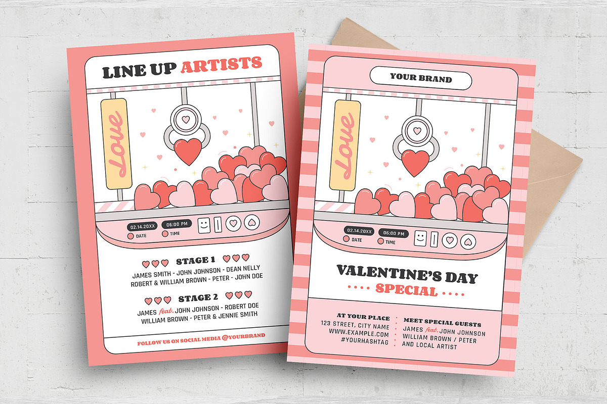 Valentine's Day Retro Arcade Concept, a Flyer Template by BrandPacks (Photo 1 of 5)
