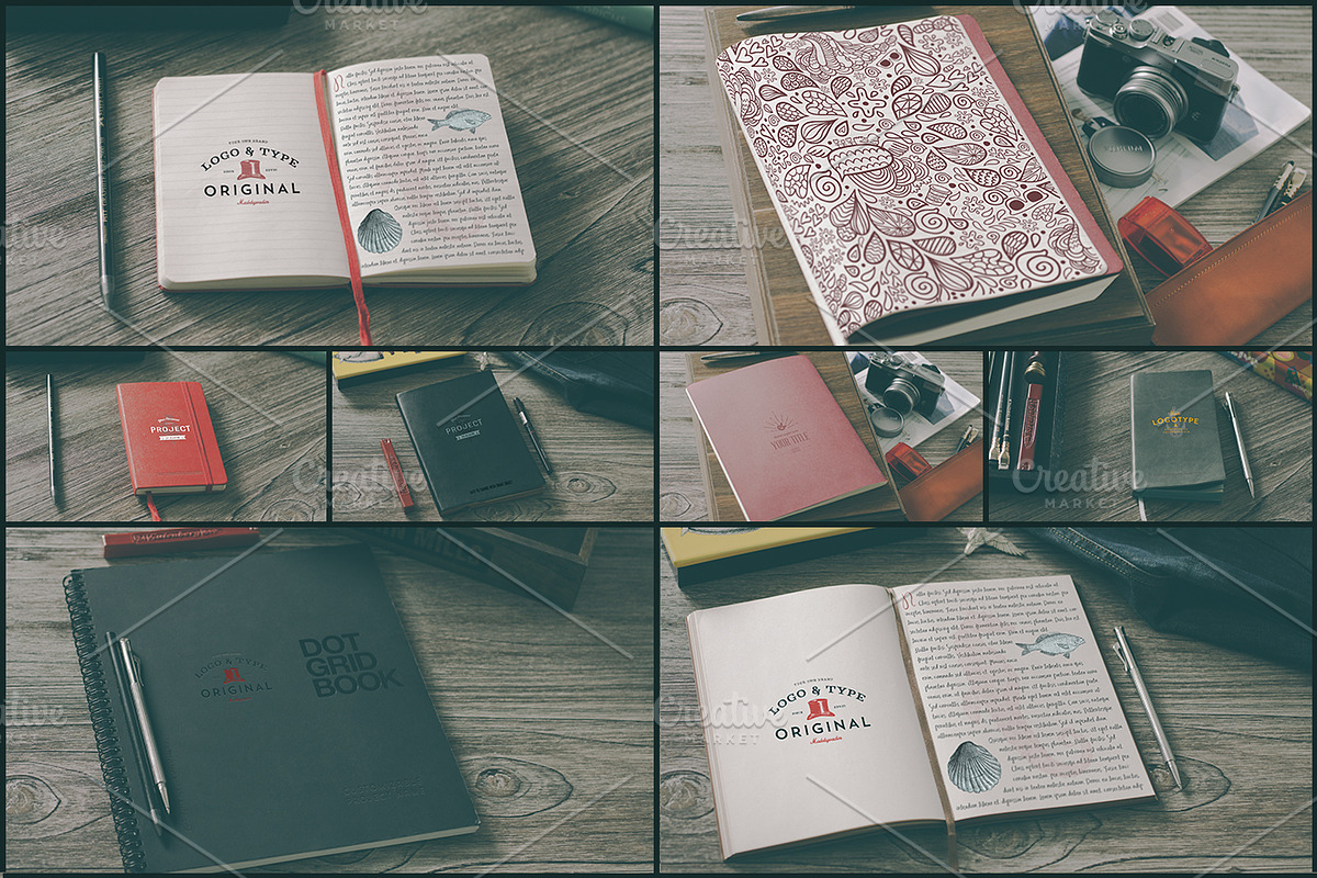 34 Hip Notebook Mock-ups, a Pens & Pencil Mockup by Madebyvadim (Photo 4 of 5)