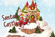 Watercolor Christmas Village, an Illustration by Whimseez (Thumbnail 2 of 5)