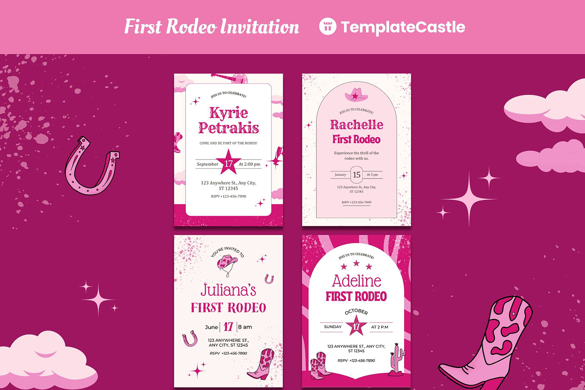 First Rodeo Invitation Templates, a Templates & Theme by TemplateCastleStore (Photo 1 of 17)