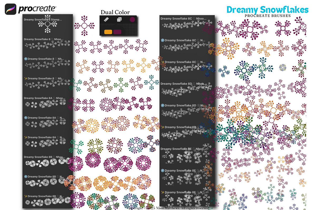 Procreate Dreamy Snowflakes Brushes, a Brush Add-On by Fashion Workshop Bkk (Photo 10 of 21)