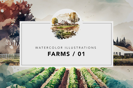 Farms - Watercolor illustrations 01