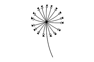 Dandelion flower doodle line, an Object Illustration by Things for designers