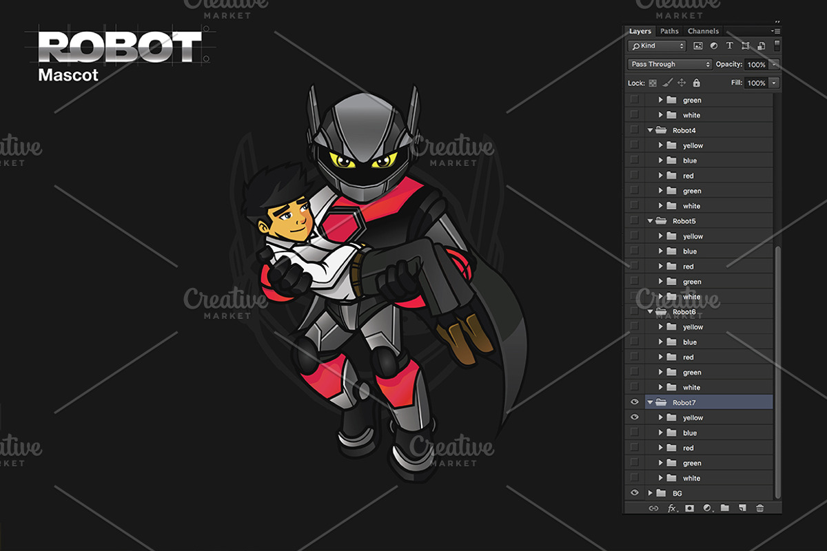 Robot Mascot, an Illustration by Diditpranata (Photo 4 of 4)