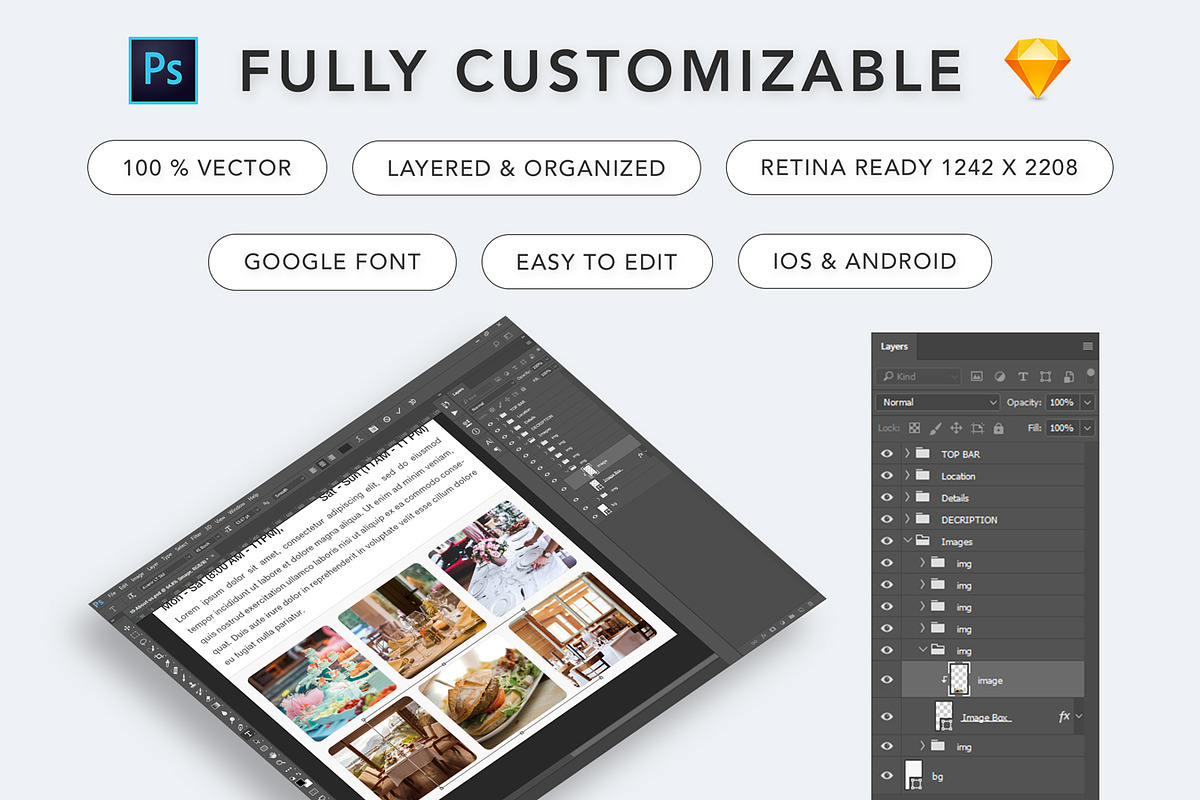 Cafe House Restaurant App UI Kit, an UI Kit Template by App Innovation (Photo 6 of 8)
