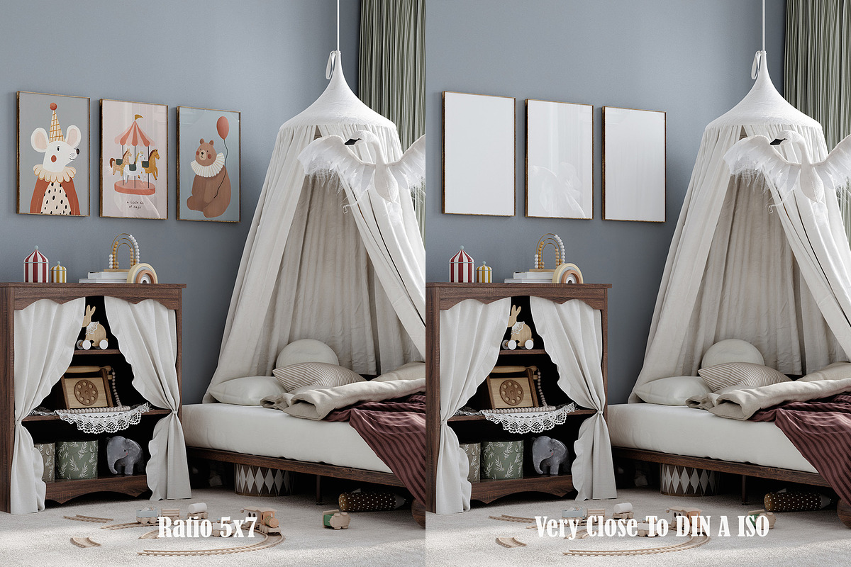 Vintage Nursery Frame Mockup Bundle, a Household Mockup by Artjafara (Photo 2 of 15)