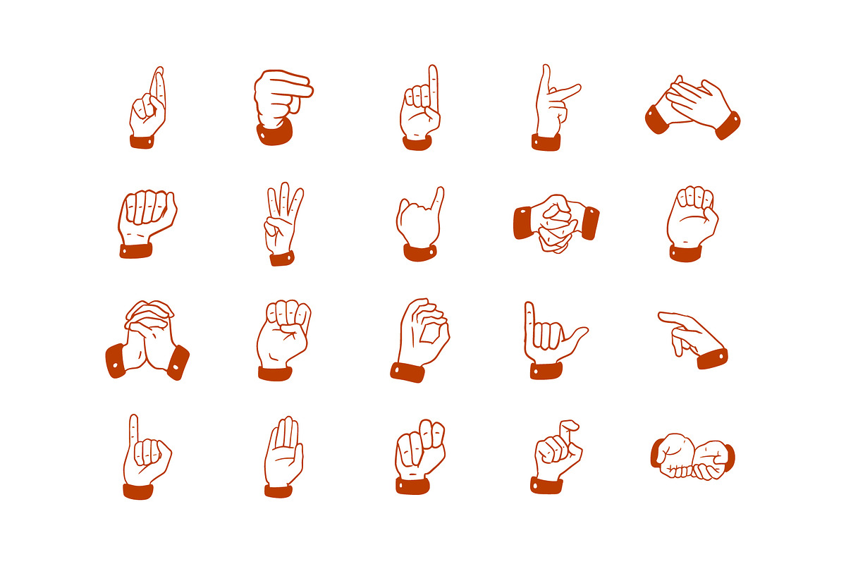 40 Sign Language Hand Drawing, an Object Graphic by SLAB! Design (Photo 3 of 3)