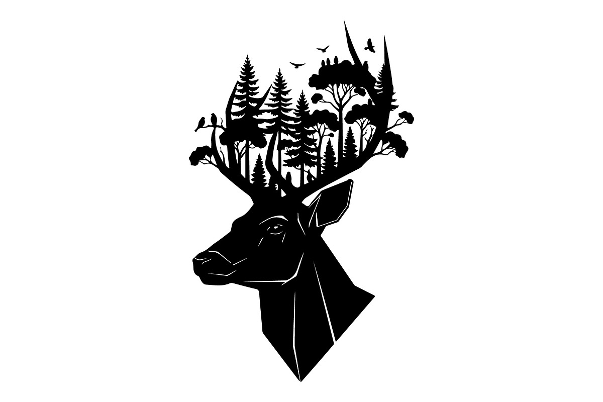 Deer Antler Silhouette Bundle, an Object Illustration by yasushie (Photo 25 of 31)