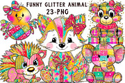 Funny Glitter Animal Clipart, an Illustration by Libby Wishes (Thumbnail 1 of 7)