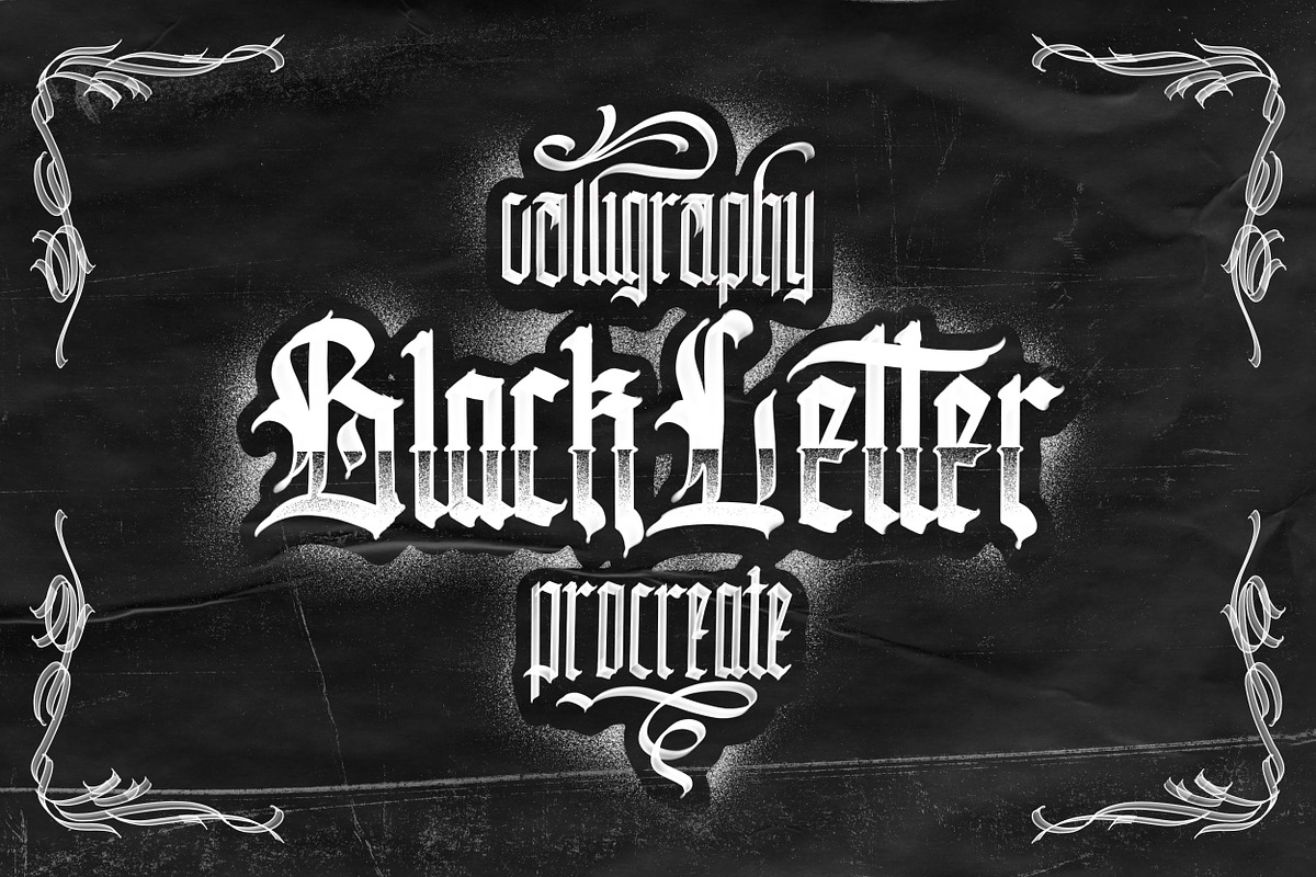 Blackletter brush - Procreate, a Brush Add-On by AspekHndz (Photo 1 of 6)