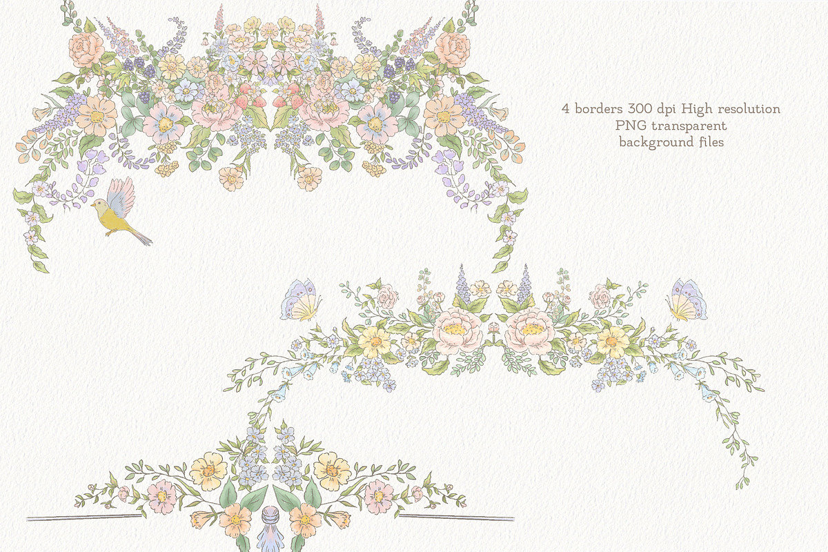 Summer Garden Wedding Set, a Decorative Illustration by AlenaVlasko stock Market (Photo 9 of 10)