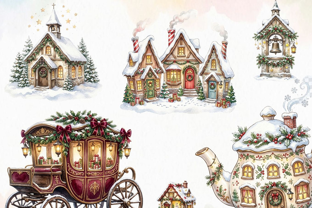 Christmas PNG Elements Bundle, a Decorative Illustration by Arslan (Photo 2 of 9)