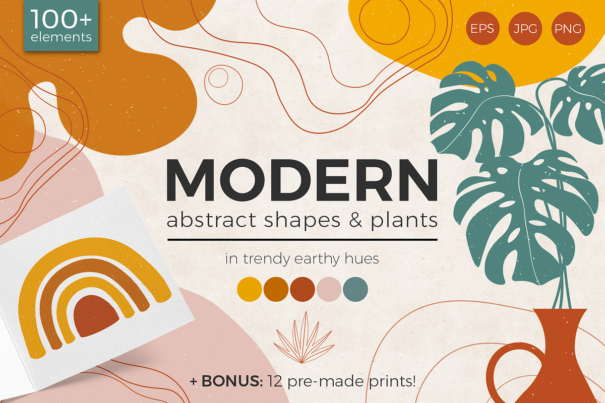 MODERN abstract shapes and plants, a Decorative Illustration by EkaterinaKiriy (Photo 1 of 12)