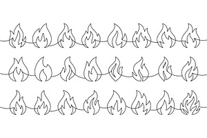 Line art of fire flame. Vector, a Texture Illustration by GraphiShop