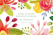 Simple Gouache Flowers, bouquets, a Texture Illustration by swiejko (Thumbnail 1 of 3)