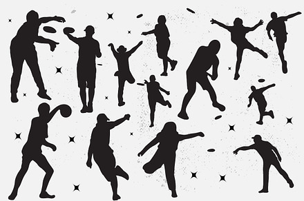 Disc Golf Players Silhouette Design