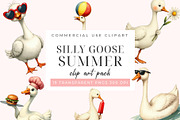 Silly Goose Summer Clipart PNG, an Object Graphic by Printable Pretty Studio (Thumbnail 1 of 5)