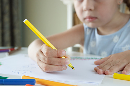 Cute child drawing a picture, a Person Photo by Lisssbetha