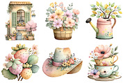 Vintage Little Cottage Clipart, an Illustration by DreamCafeArt (Thumbnail 7 of 8)