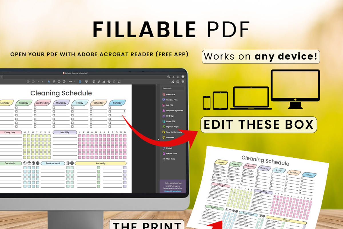 Editable Cleaning  Planner, a Print Template by Graphicsnext (Photo 3 of 3)