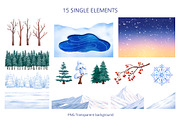 Snowy Friends Time Winter Watercolor, a Seasonal Illustration by CreativeValuation (Thumbnail 3 of 14)